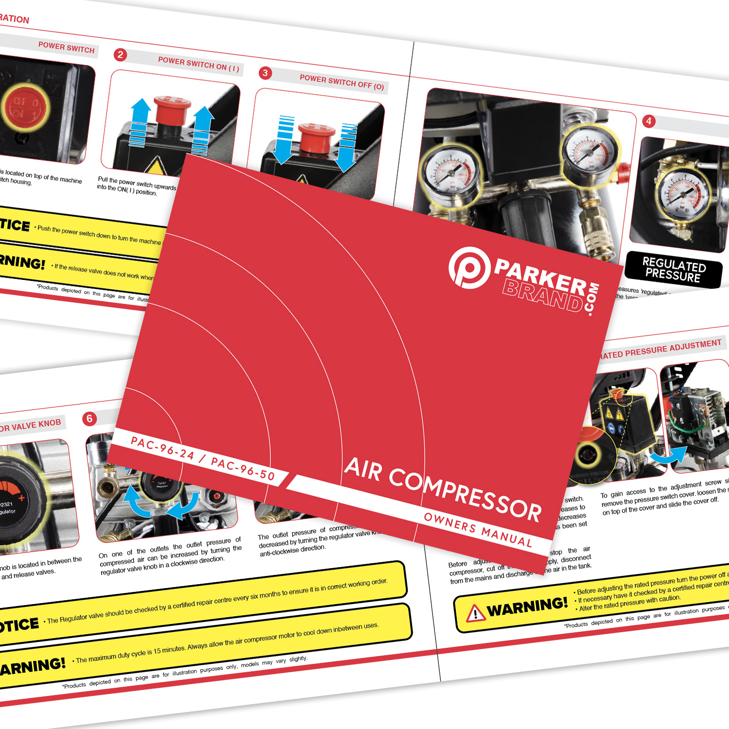 Updated Manual For ParkerBrand 24 litre and 50 litre Air Compressors