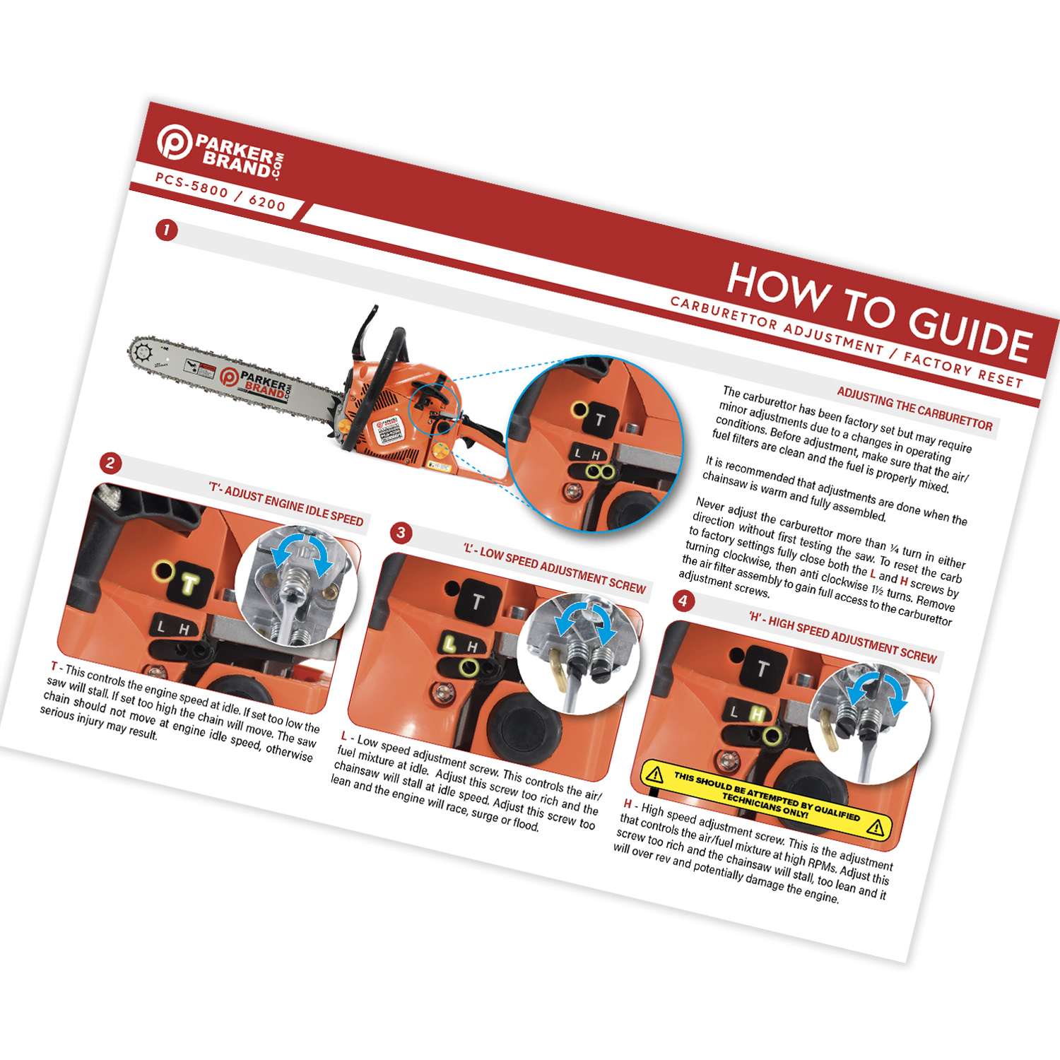 How To Adjust The Carburettor on a 58cc and 62cc Chainsaw