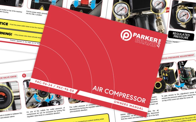 Updated Manual For ParkerBrand 24 litre and 50 litre Air Compressors