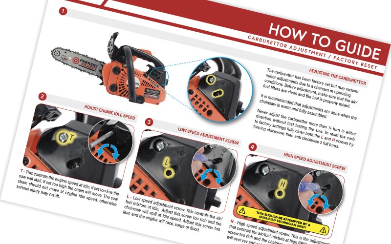 How to Adjust The Carburettor On A 26cc Chainsaw