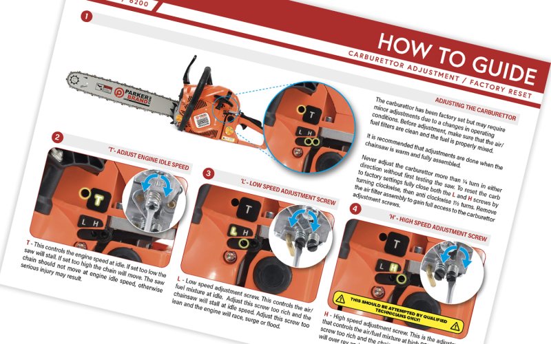 How To Adjust The Carburettor on a 58cc and 62cc Chainsaw