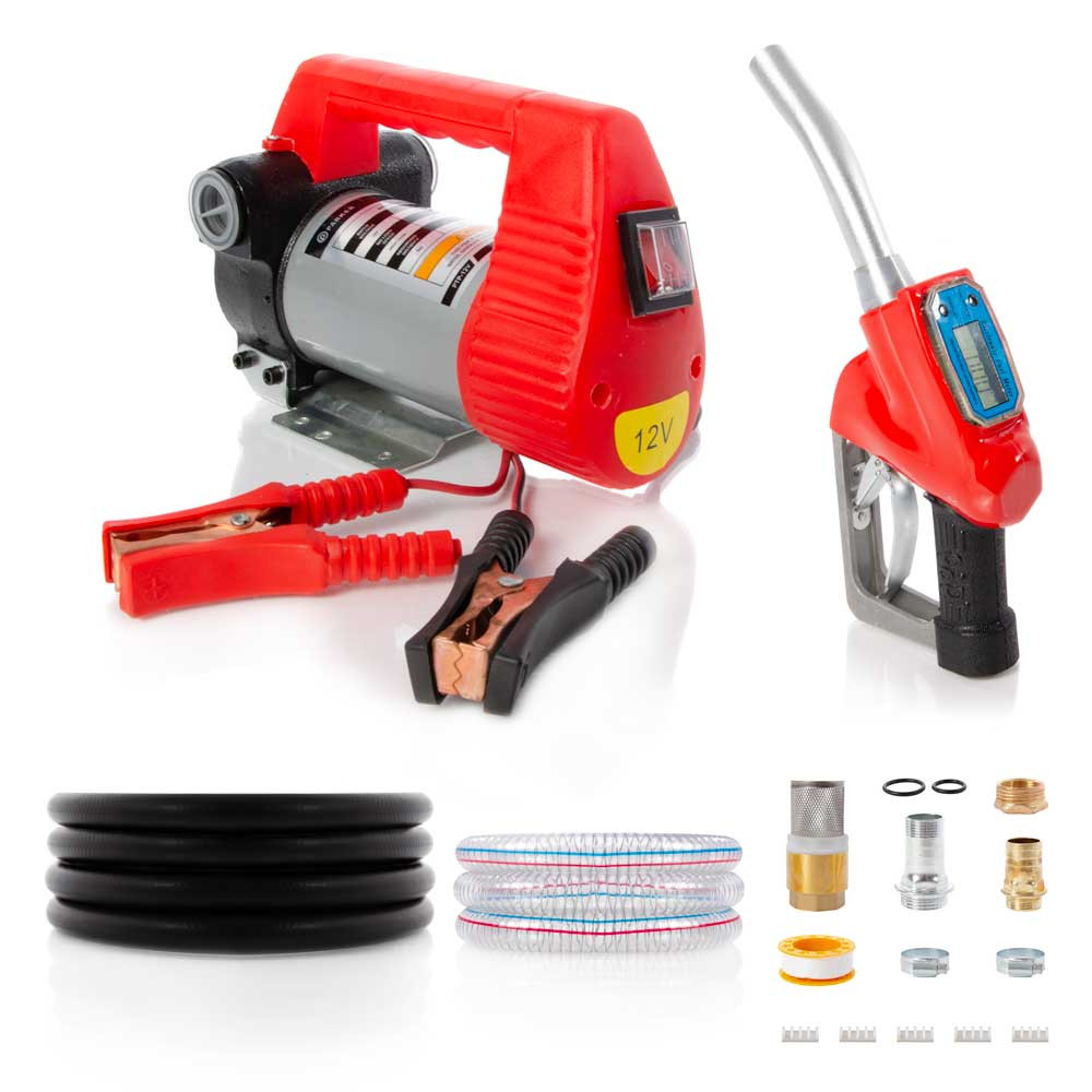 12V Portable Diesel Transfer Fuel Pump Kit 12V With Digital Flow