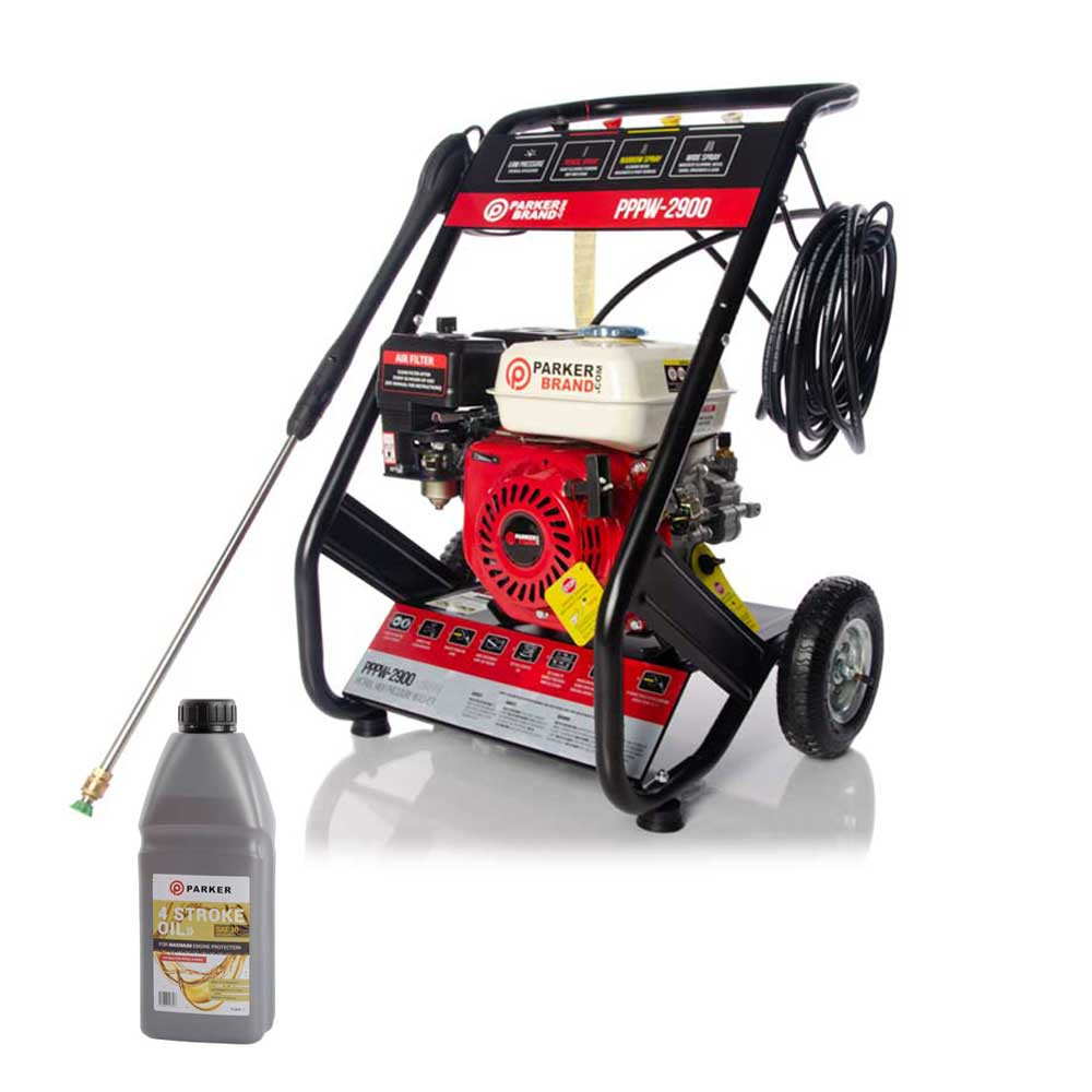 Petrol Pressure Jet Washer 6.5HP Engine 2900 PSI + OILS ParkerBrand
