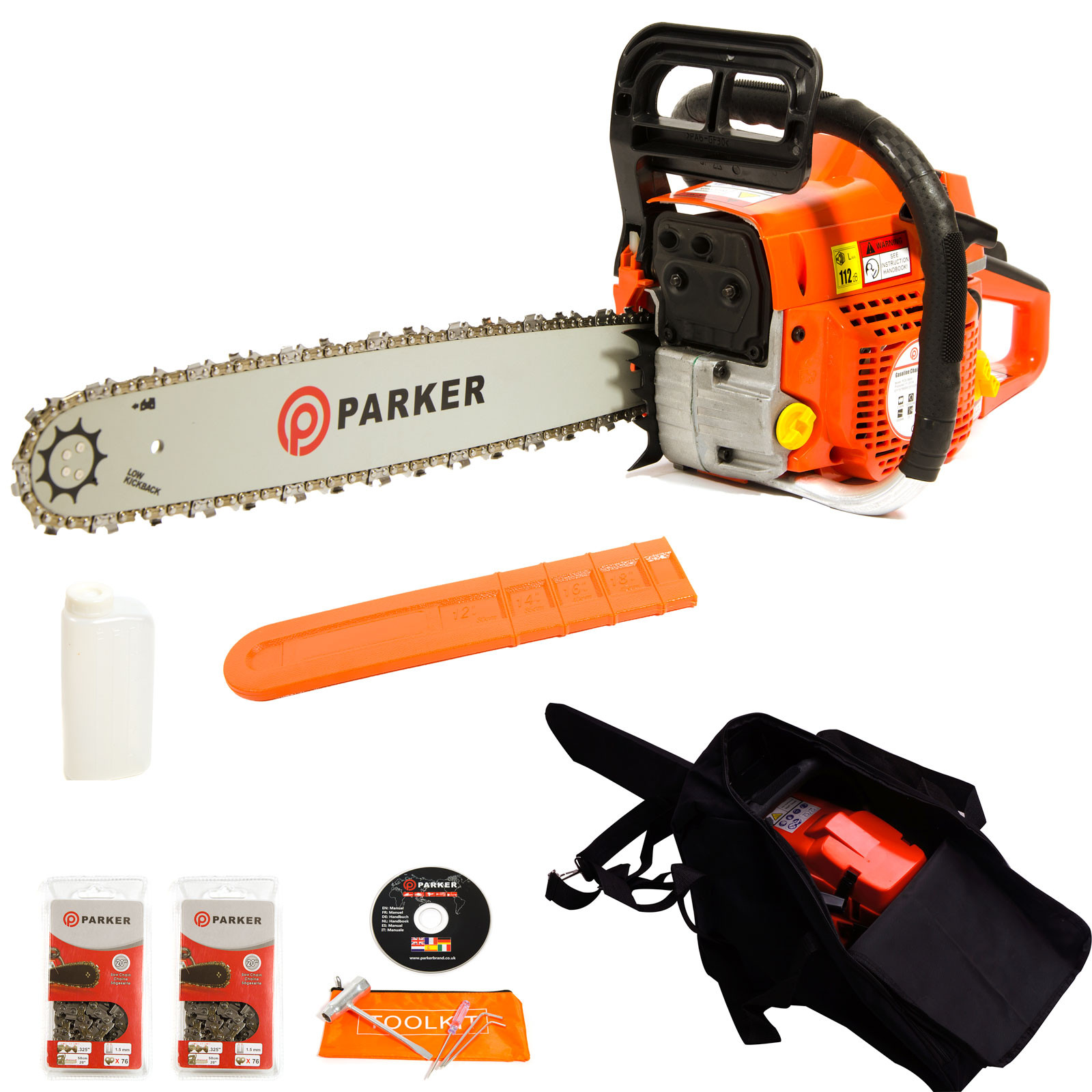 Reviews for 52cc 20" Petrol Chainsaw + 2 x Chains + More ParkerBrand