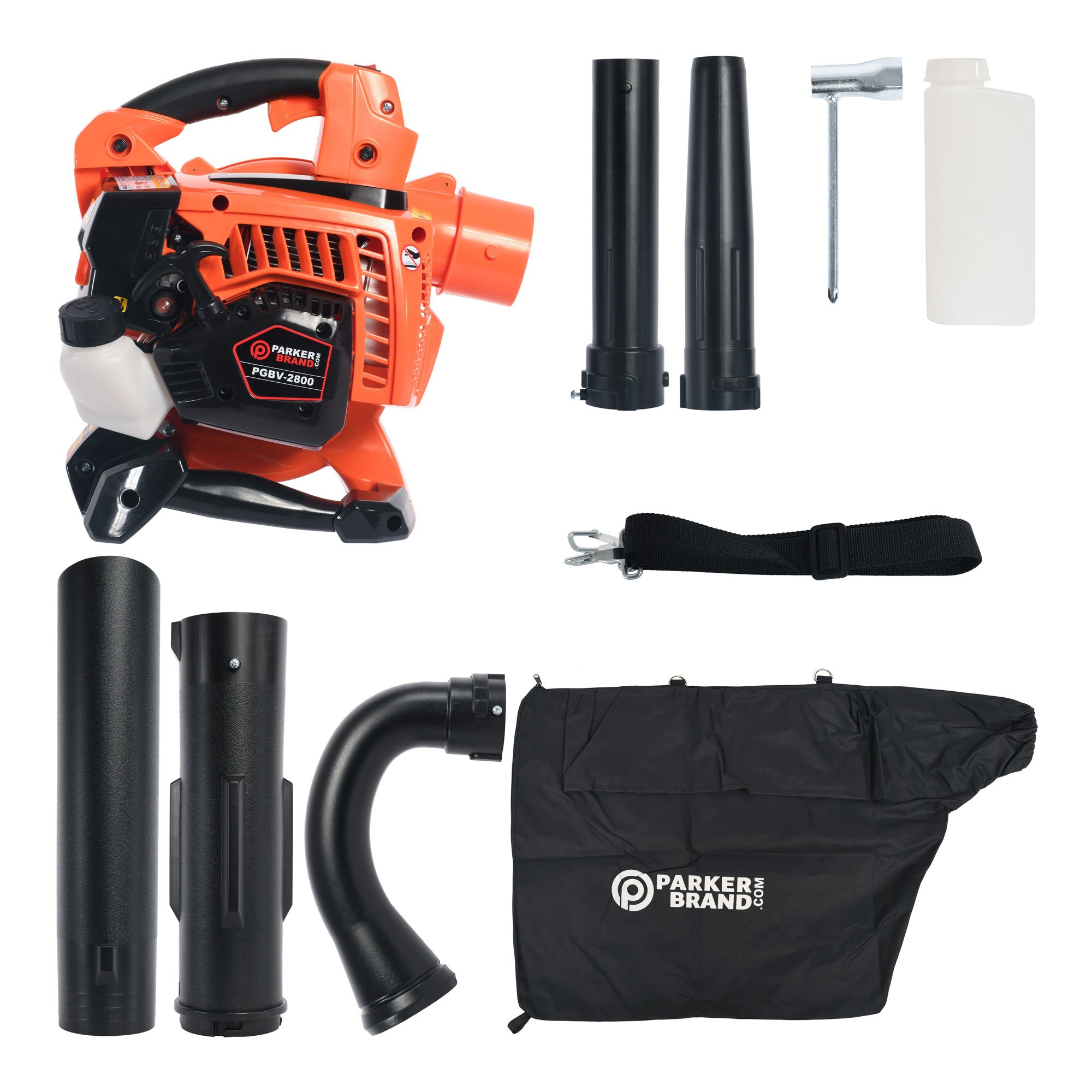 28cc 3in1 Petrol Leaf Blower, Vacuum, Mulcher & Shredder ParkerBrand