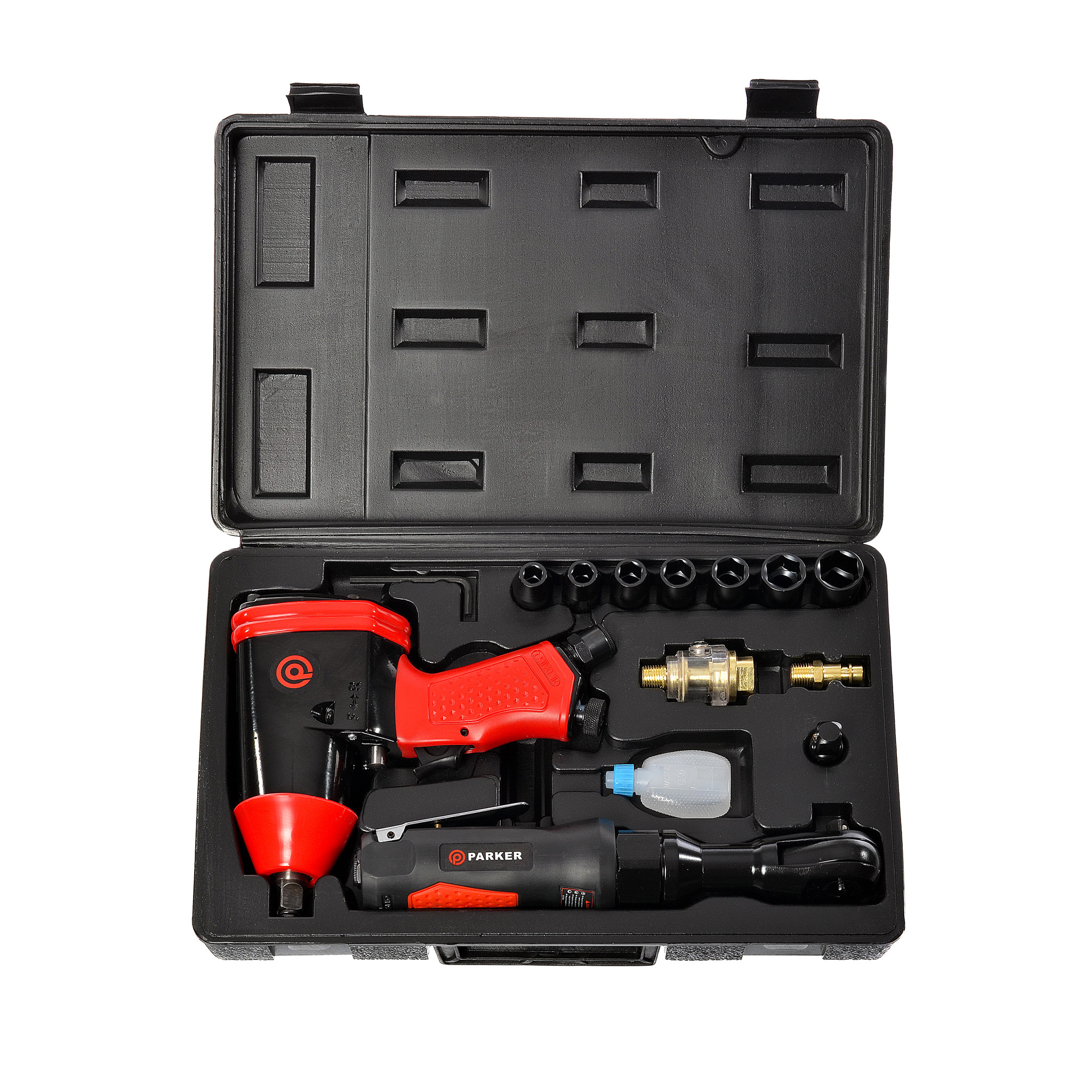 15 Piece 1//2 Air Impact /& 3//8 Air Ratchet Wrench Kit