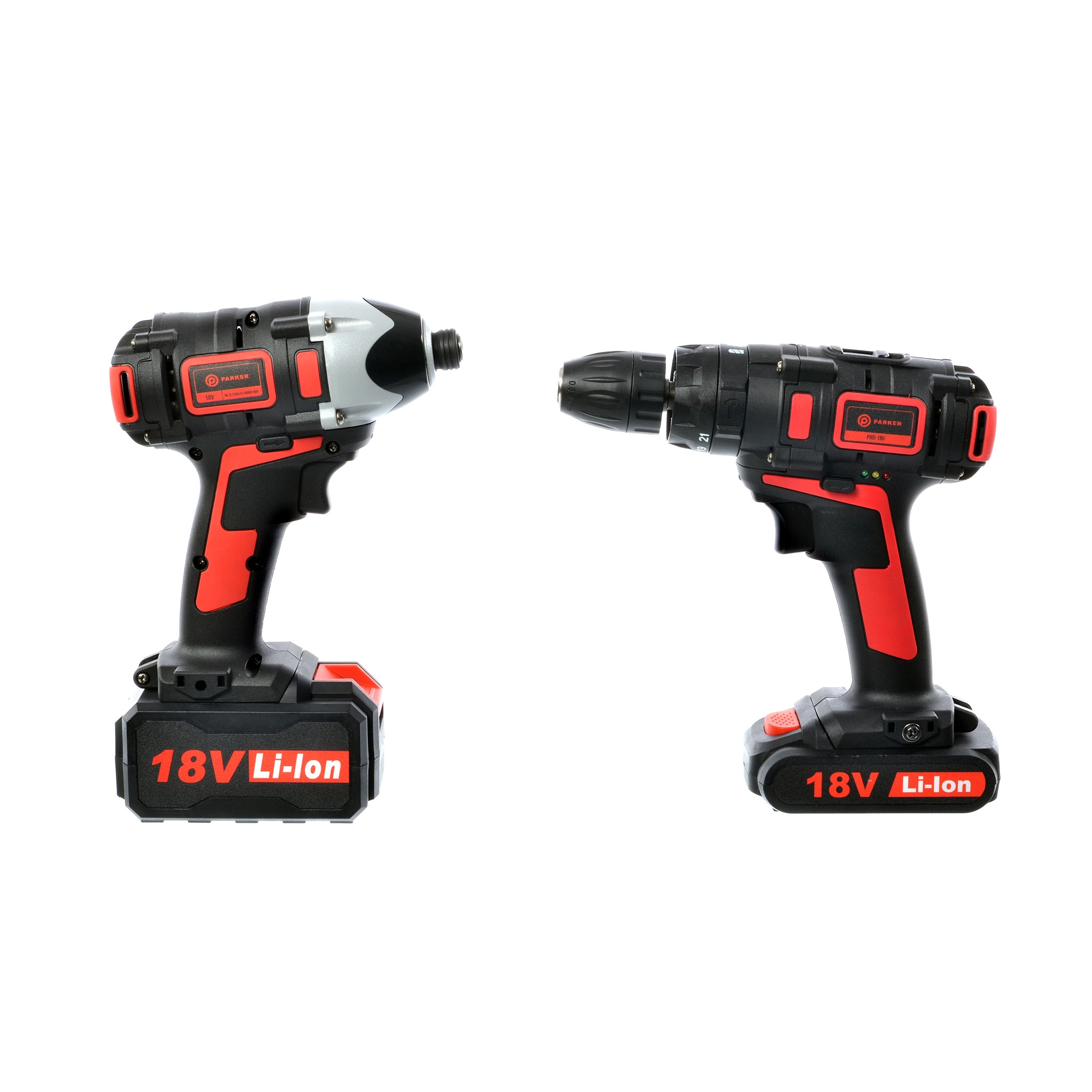 Cordless Hammer Drill & Impact Driver Set 18V 3.0AH LiIon ParkerBrand