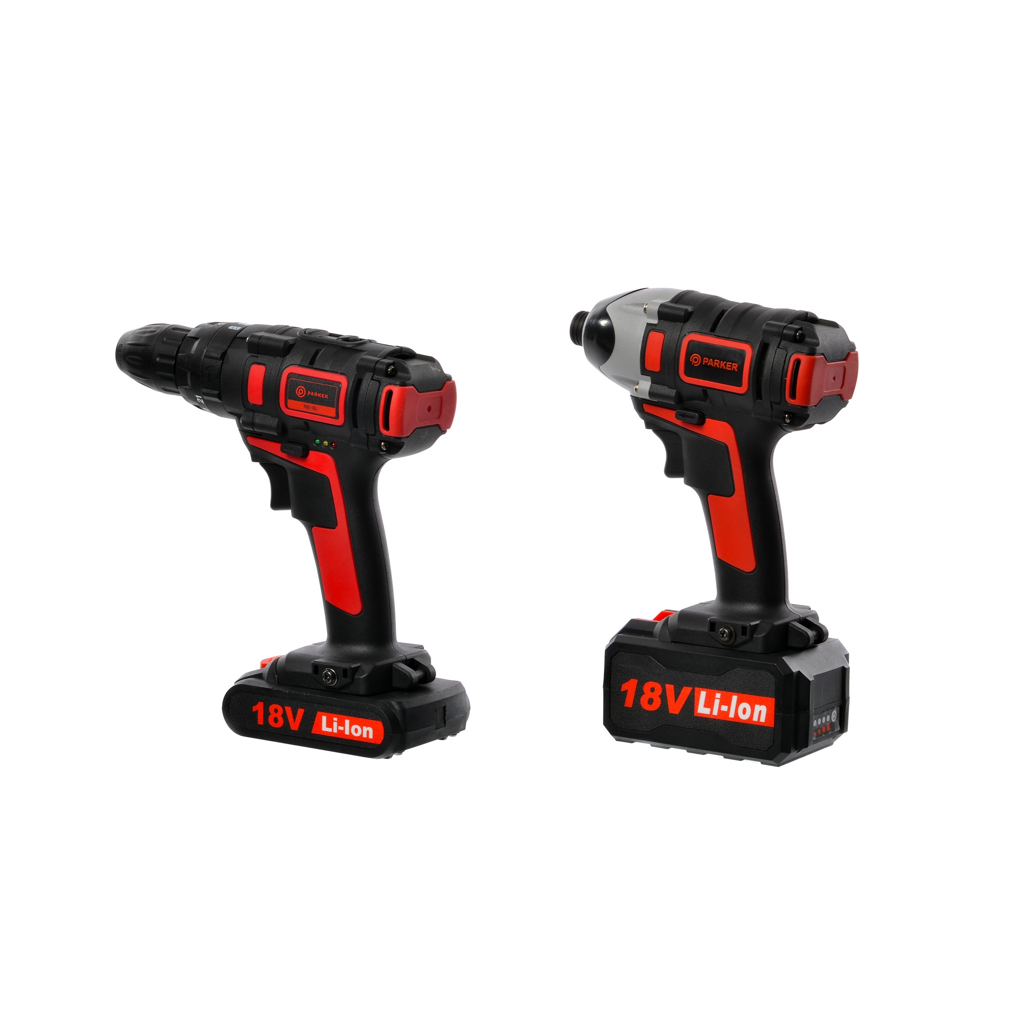Cordless Hammer Drill & Impact Driver Set 18V 3.0AH LiIon ParkerBrand