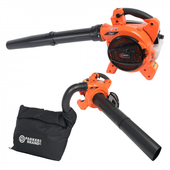 28cc 3in1 Petrol Leaf Blower, Vacuum, Mulcher & Shredder ParkerBrand
