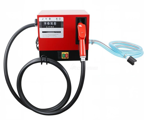 ParkerBrand Fuel Transfer Pump Station – 240V Vane Pump, Digital Flow Meter, Automatic Nozzle, 60L/Min