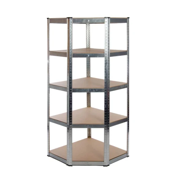 Galvanised Garage Corner Shelving Unit (265KG) - Boltless