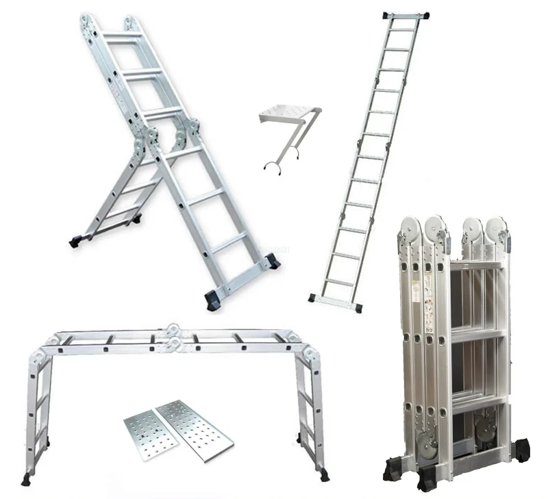 3.5m / 11.5ft Aluminium Multi Purpose Extension Ladder / Step / Scaffolding With Platforms