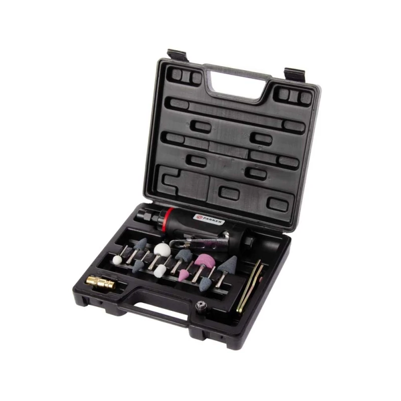 ParkerBrand 1/4" Air Die Grinder Kit – Heavy Duty Pneumatic Grinder Set with Case