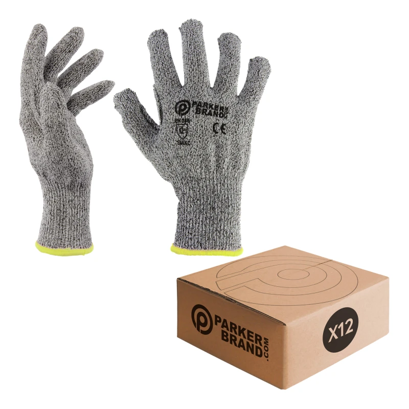 12 x  Level 5 Anti Cut Safety Work Gloves – Medium | ParkerBrand