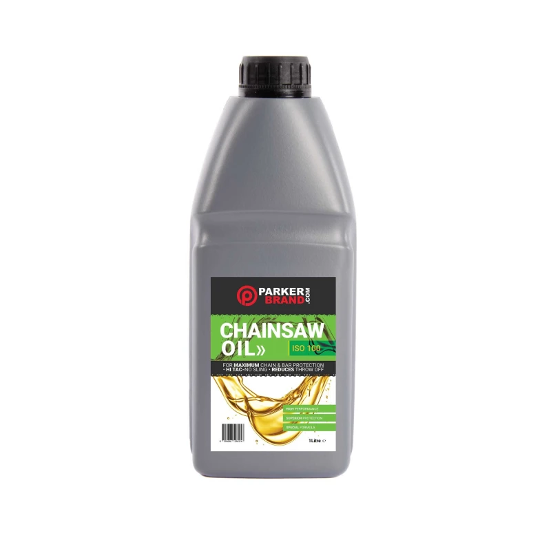 ParkerBrand 1L Chainsaw Oil ISO 100 – Bar and Chain Lubricant for Petrol Chainsaws