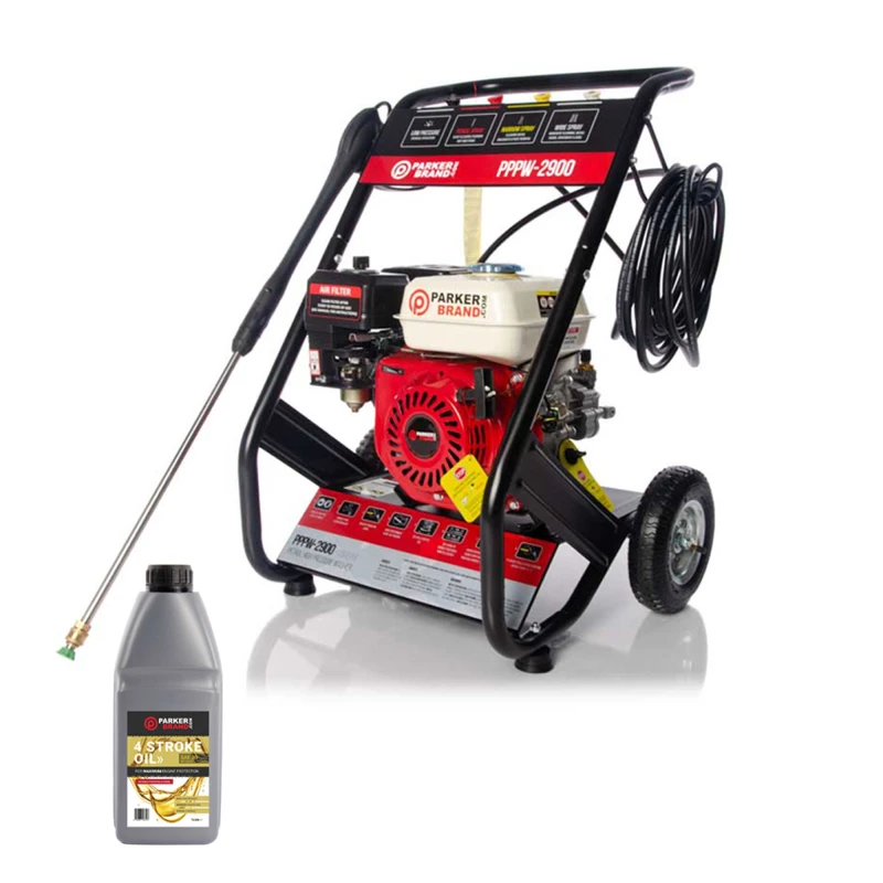 Petrol Pressure Jet Washer - 6.5HP Engine - 2900 PSI + OILS