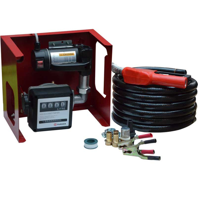 24V Wall Mounted Diesel Transfer Fuel Pump Kit With Automatic Nozzle