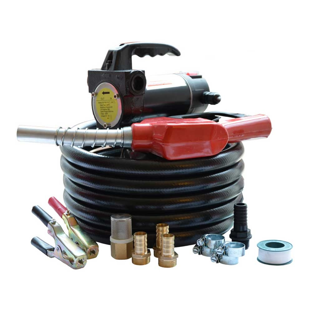 24V Portable Diesel Transfer Fuel Pump Kit With Automatic Nozzle for