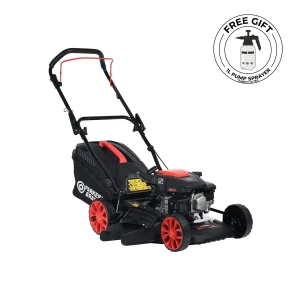 ParkerBrand 17” Hand Push Petrol Lawnmower – 150cc, Mulch & Collect