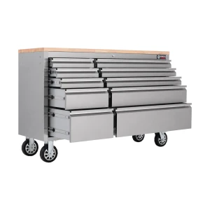 55" Stainless Steel 10 Drawer Roller Tool Cabinet Mobile Tool Chest