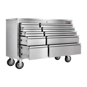 55" Stainless Steel 10 Drawer Roller Tool Cabinet Mobile Tool Chest