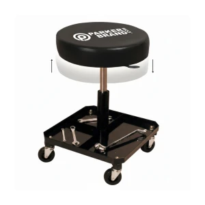 Rolling Mechanic Seat with Pneumatic Height Adjustment & Tool Tray – 250lb Garage Stool