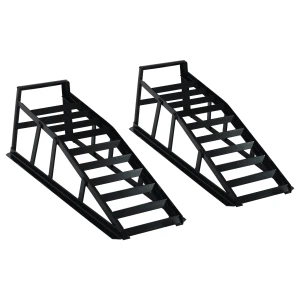 Heavy Duty Steel Car Ramps – Laser Welded, Anti-Corrosion Finish, 10 Tread Design