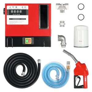 ParkerBrand Fuel Transfer Pump Station – 240V Vane Pump, Digital Flow Meter, Automatic Nozzle, 60L/Min