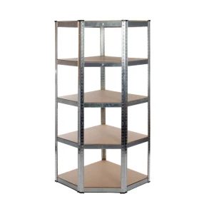 Galvanised Garage Corner Shelving Unit (265KG) - Boltless