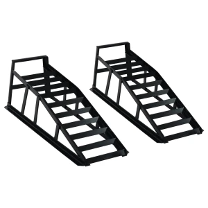 Heavy Duty Steel Car Ramps – Laser Welded, Anti-Corrosion Finish, 10 Tread Design