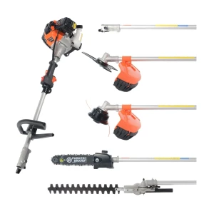 Certified Refurbished 52cc 5-in-1 Multi-Function Garden Tool – Petrol Brush Cutter, Grass Trimmer, Hedge Trimmer, Pruner