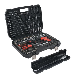 ParkerBrand 215pc Socket Set with Torque Wrench – Professional Chrome Vanadium Mechanics Kit