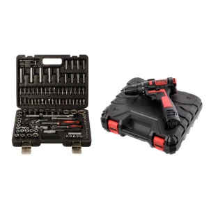 ParkerBrand Cordless Drill & 108pc Socket Set Bundle – DIY Drill Driver and Mechanics Tool Kit