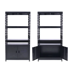 Heavy Duty Garage Storage Cabinets with Drawer – Twin Pack, Powder-Coated Steel, 150kg Capacity, 180×90×40cm Each