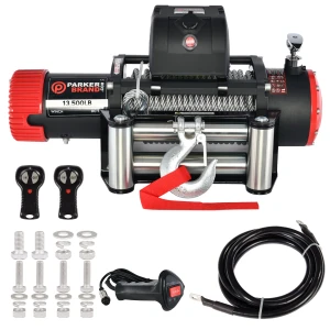 12V 13,500lb (6-Ton) Electric Recovery Winch – 6.5HP Motor – Steel Cable – Wireless & Wired Remote