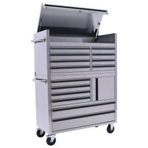 41in Stainless Steel 14 Drawer Modular Mobile Tool Cabinet Tool Chest