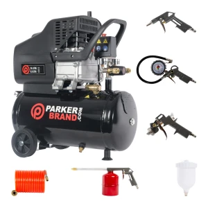 24L Air Compressor & Tool Kit – 9.6 CFM, 115 PSI, Portable Workshop Compressor
