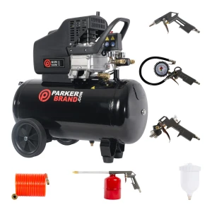 50L Air Compressor & 5-Piece Tool Kit – 2.5HP Direct Drive, 9.6 CFM, 115 PSI