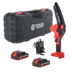 ParkerBrand Cordless Chainsaw PECS-450 – 6" Battery Pruning Saw with 2x 2.0Ah Lithium Batteries