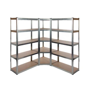 Galvanised Garage Shelving Corner Unit 3 Pack (175KG) - Boltless