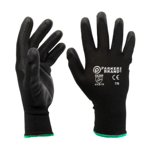 Black Nylon Nitrile Coated Safety Work Gloves – Small Size, Grip & Protection x1