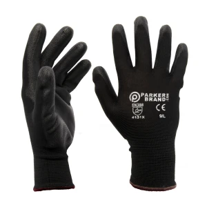 1 x Black Nylon / Nitrile Coated Safety Work Gloves - Large