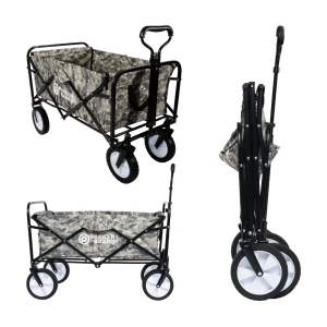 Foldable Garden Hand Cart – Heavy-Duty, Portable & Versatile Trolley (Grey Digital Camouflage)