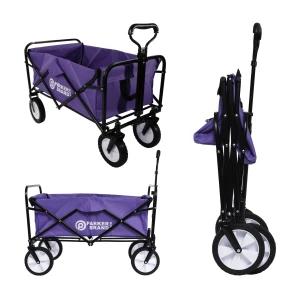 Heavy Duty Foldable Garden Trolley Cart Wagon - Lilac