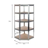 Galvanised Garage Shelving Corner Unit 3 Pack (175KG) - Boltless