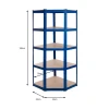 Powder Coated Garage Corner Shelving Unit (175KG) - Boltless