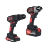18V Cordless Drill & Impact Driver Twin Set – 260Nm Torque, 4.0Ah & 1.3Ah Li-Ion Batteries, Fast Charger & Carry Case