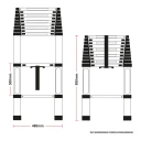 Telescopic 3.8M Aluminium DIY Foldable Extendable Builders Multi Purpose Ladder