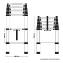 Telescopic 4.9M Aluminium DIY Foldable Extendable Builders Multi Purpose Ladder
