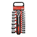 ParkerBrand 19pc 1/2" Socket Set CRV – Heavy Duty Ratchet & Metric Sockets Kit